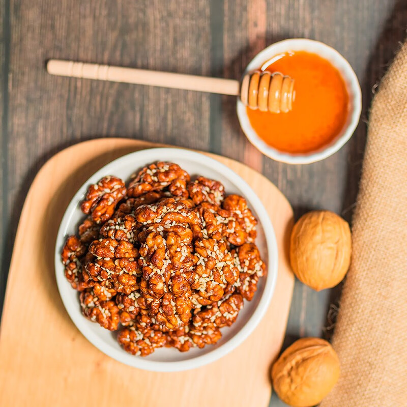 新边界 琥珀核桃仁400g 2025新货新疆特产阿克苏185纸皮坚果仁炒货零食