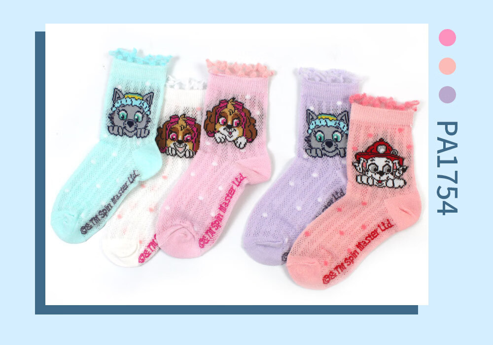 PAW PATROL Children's Socks, Mesh Socks, Boys' Short Socks, Baby Kids' Student Girls' Mid-Calf Cartoon Socks PA1753 18-20 4