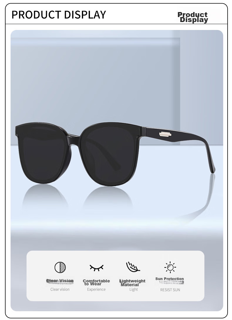 Baixiaoshe GM Style Sunglasses L337 [Black Frame with Orange Lenses], Sun Protection Glasses, Trendy Style for Men And Women, Driving Sunglasses 3