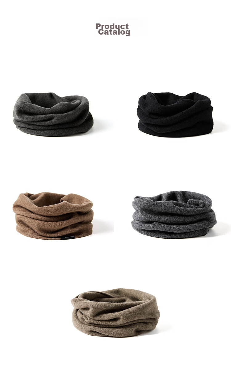 JIUMU Pure Wool Warm Neck Gaiter for Men, Autumn And Winter Cold Protection, Cycling Hoodie, Outdoor Scarf for Men in Winter 26