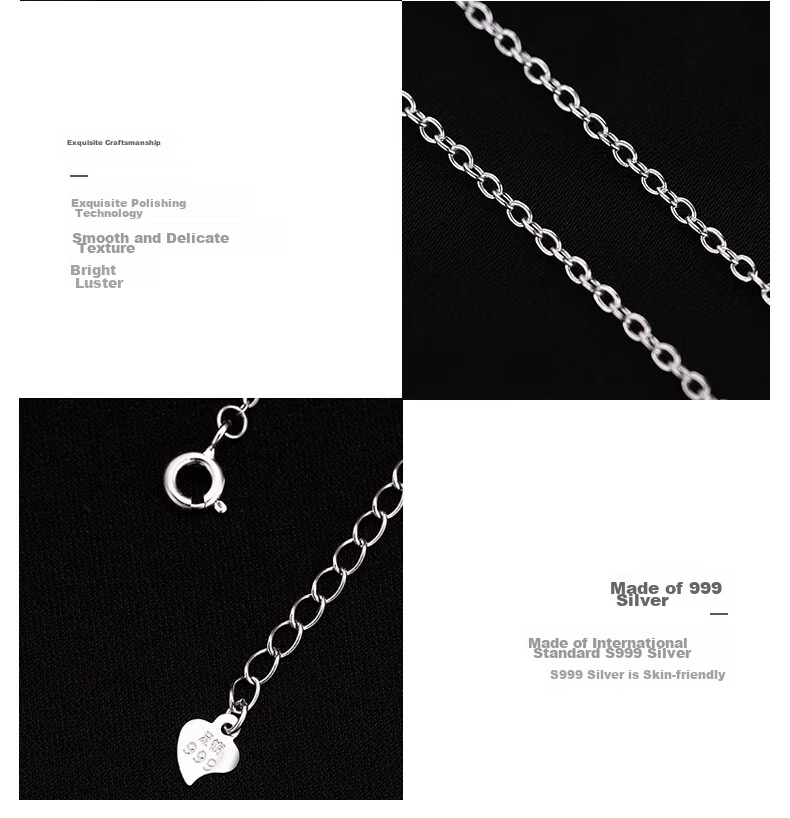 Dijing 999 Sterling Silver Necklace for Women, 2026 New Style, Luxurious High-End Pendant, Ginkgo Leaf Collarbone Chain, Birthday Gift 15