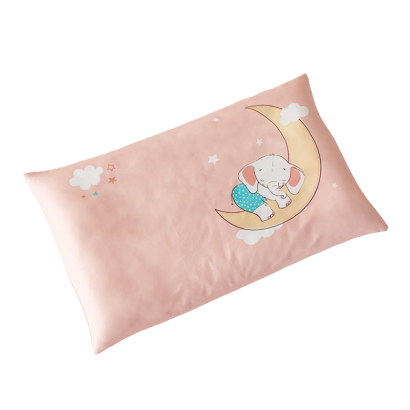 MERCURY Kids Pillow Class A Core Single Pure Cotton Fiber Pillow Student Children Pillow with Pillowcase 35*58*3.5cm
