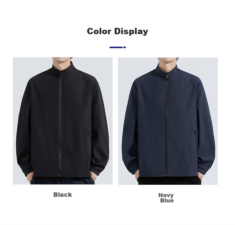 ROMON Men's Jacket, Spring And Autumn Business Casual Coat, Men's Outerwear for Work, Professional Attire, Black, XL 8