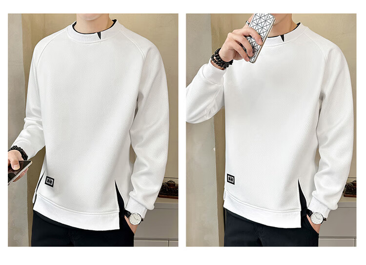 PLAYBOY Sweatshirt for Men, Autumn Long-Sleeve T-Shirt, Loose Casual Sports Jacket, Trendy Men's Top, Base Layer 19