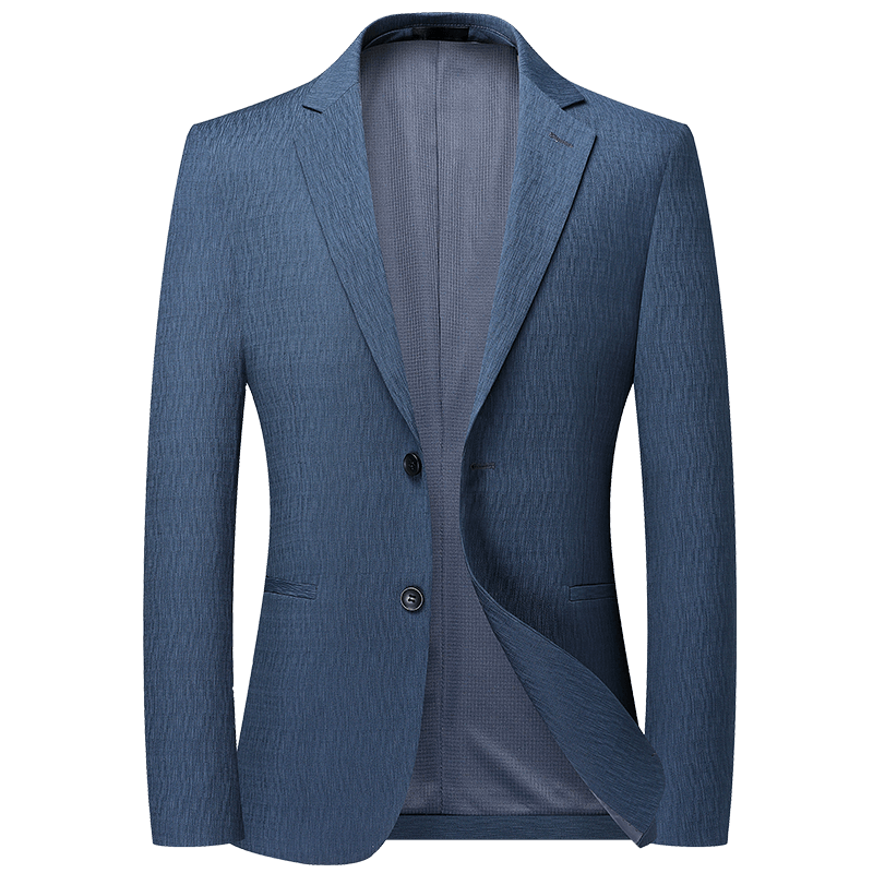 FIRS Easy-Care Men's Suit Jacket, Spring And Autumn New Style Simple Casual Blazer for Men, Blue, Size 190