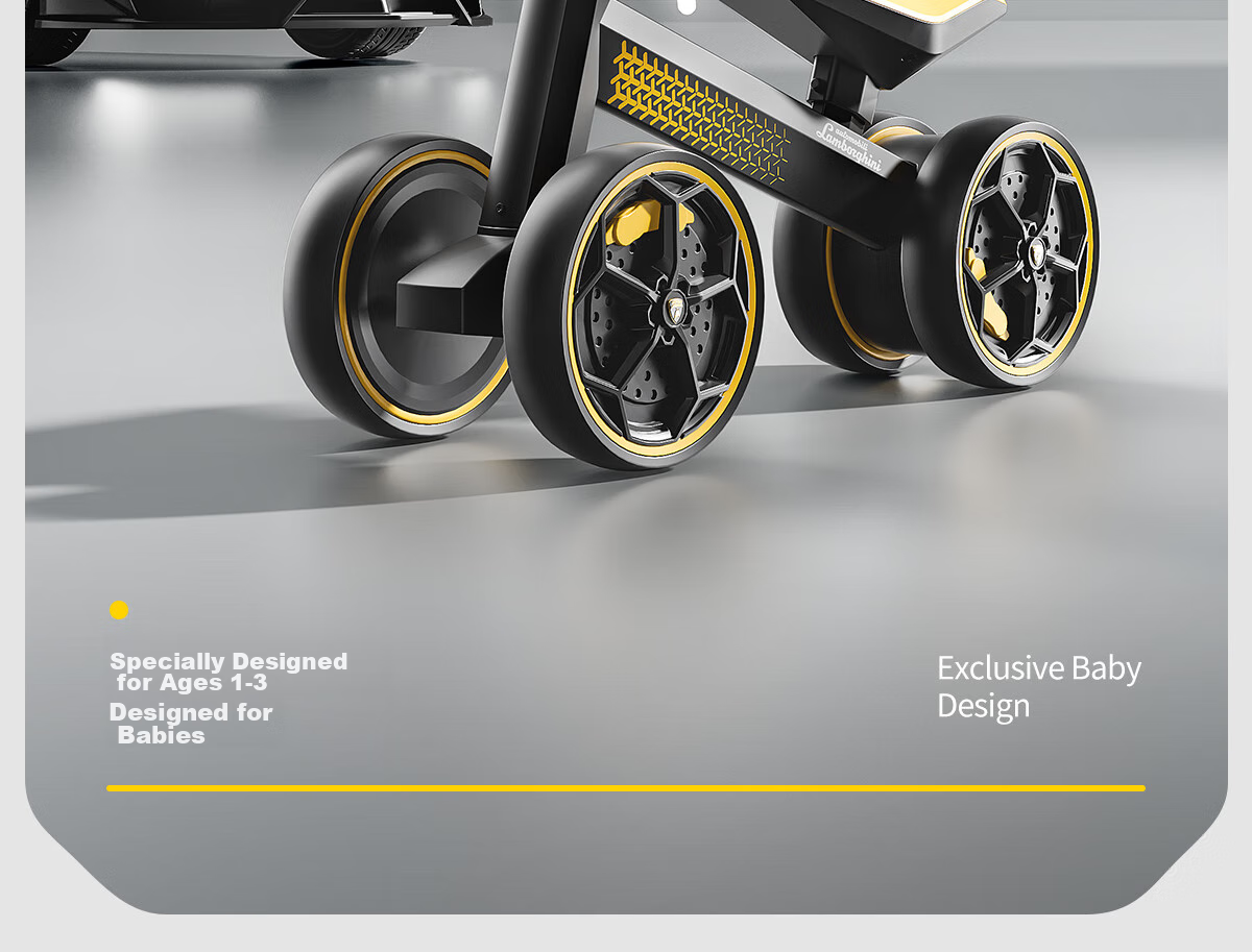 AUTOMOBILI LAMBORGHINI Children's Balance Bike for Ages 1-3, Anti-Rollover Baby Toy, National Day Birthday First Birthday Gift, Gliding Walker 2