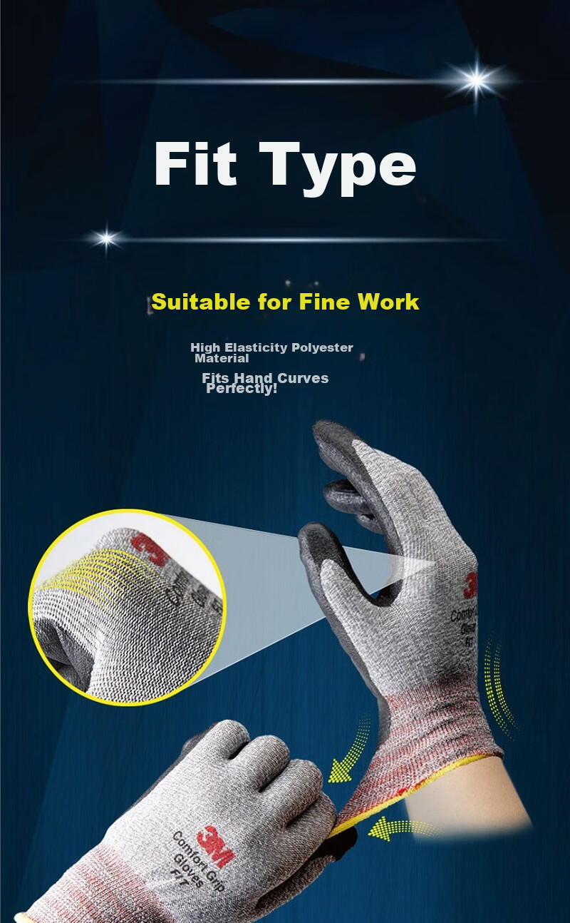 3M Touchscreen Gloves, Compatible with Touchscreen Phones, Industrial Labor Maintenance Non-Slip Adhesive Nitrile Coated Wear-Resistant, Universal Breathable [Touchscreen Type L Size] 6