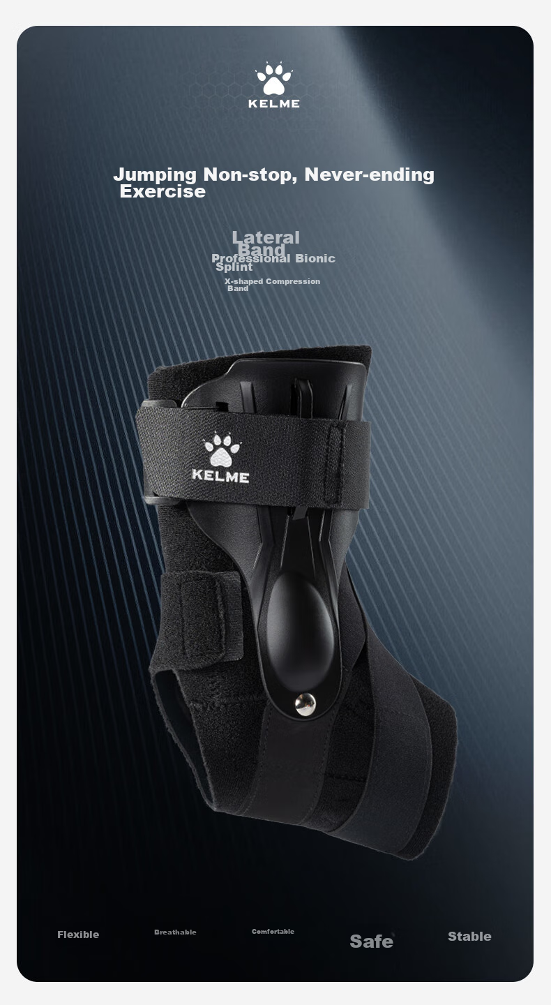 KELME Basketball Ankle Support, Lightweight And Compressive, Anti-Sprain, for Men And Women, Football Sports Protection Gear, Black, Size M (1 Piece) 3