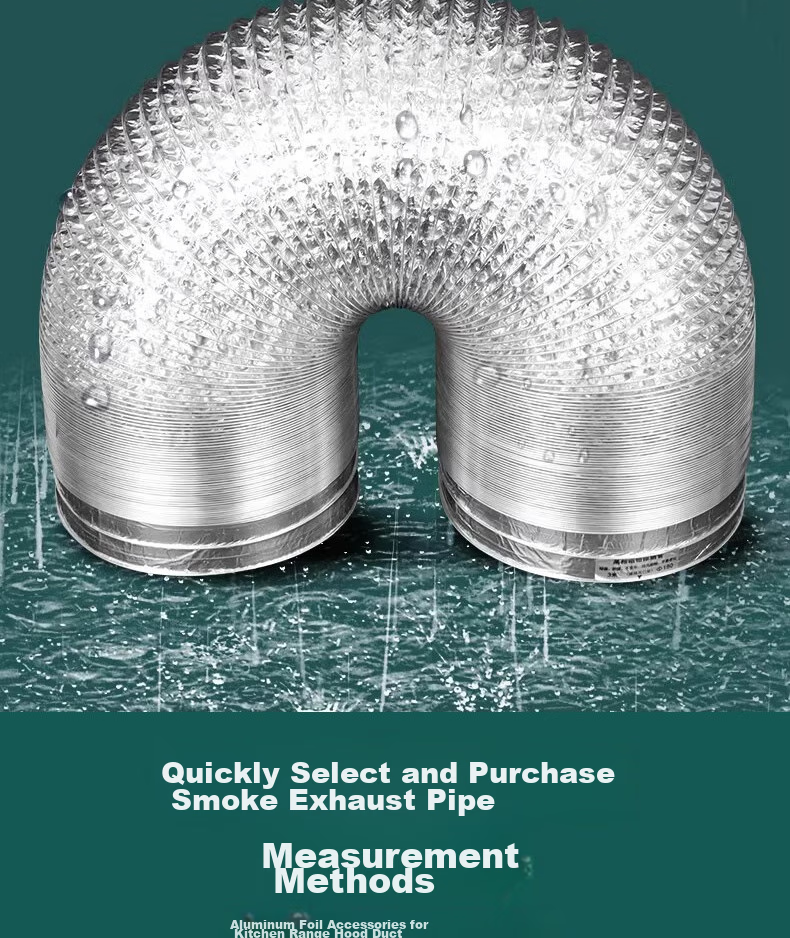 Pupai Double-Layer Thickened Aluminum Foil Exhaust Pipe for Range Hood, Kitchen, Bathroom Heater Ventilation Duct, Adjustable Flexible Air Outlet Hose, Diameter 10cm x Length 5m 7