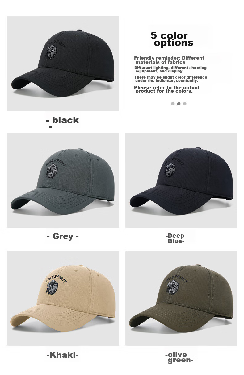 JEEP Baseball Cap for Men, Fashionable All-Season Style, Unisex Duck Tongue Hat with Embroidered Design A0033 9