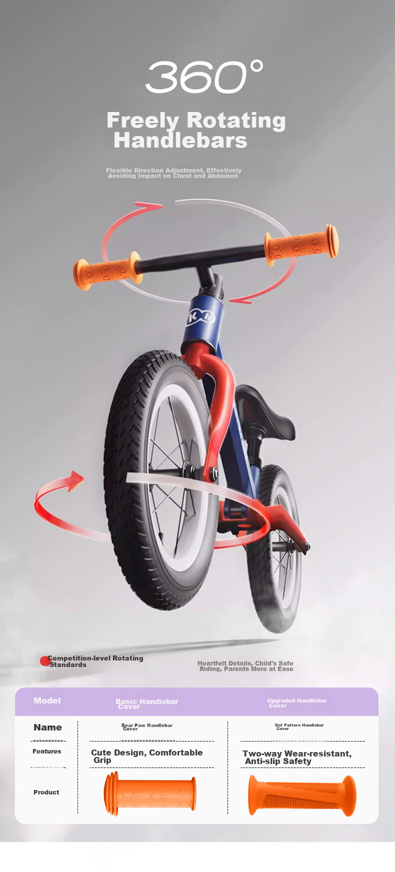 KinderKraft KK Children's Balance Bike for Ages 1-3 No Pedal Balance Bike Bicycle Shock-Absorbing Walker, Upgraded Racing Red 9