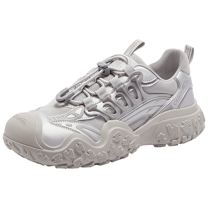 CAMEL [Wang Junkai's Style] Women's Hiking Shoes, Mechanical Version Outdoor Ugly-Cute Shoes, L25M202007, Silver/gray, Size 39