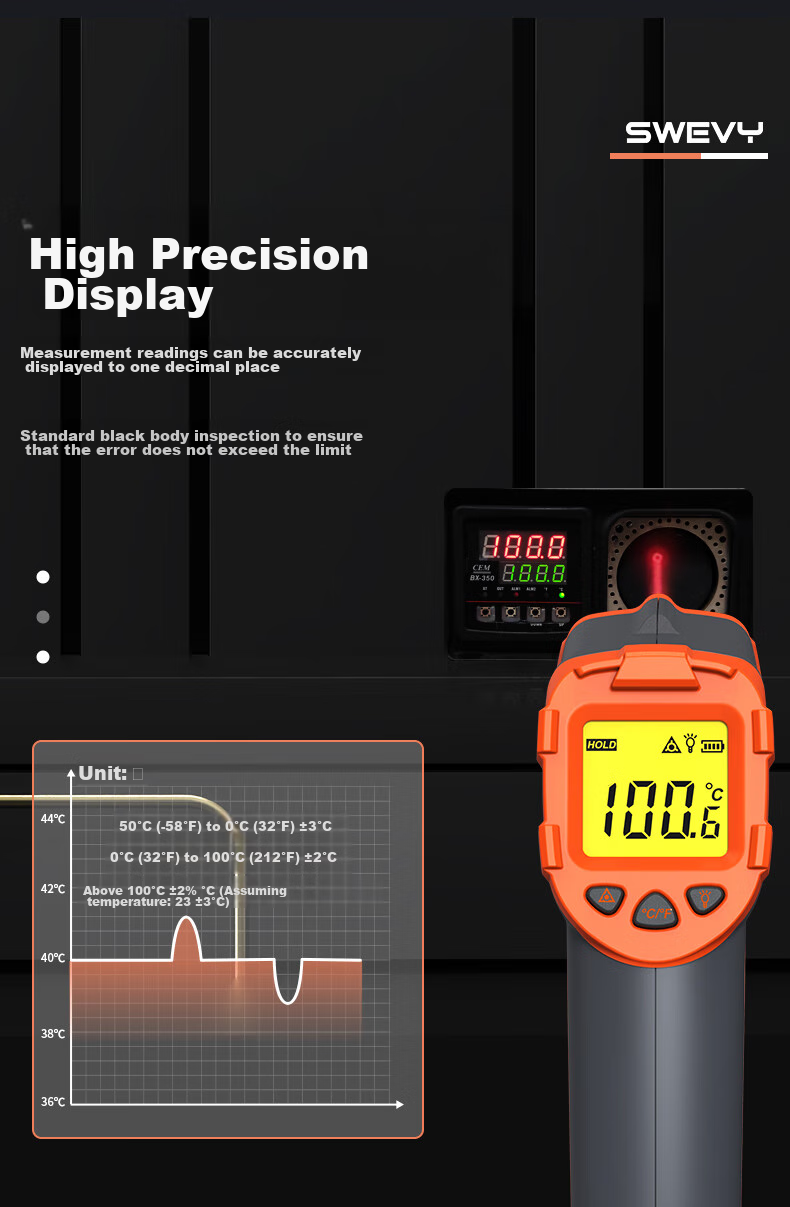 Suwei Infrared Thermometer, Temperature Gun, Oil Temperature Gun, Kitchen-Specific Thermometer SW390S 7