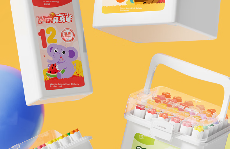 M&G Stationery, 36 Colors Food-Grade Water-Based Markers, Children's And Student Watercolor Pens, Drawing Pens, Dual-Tip Thick And Thin Triangular Barrel, Washable, Birthday And Graduation Gift, APMT80C7 38
