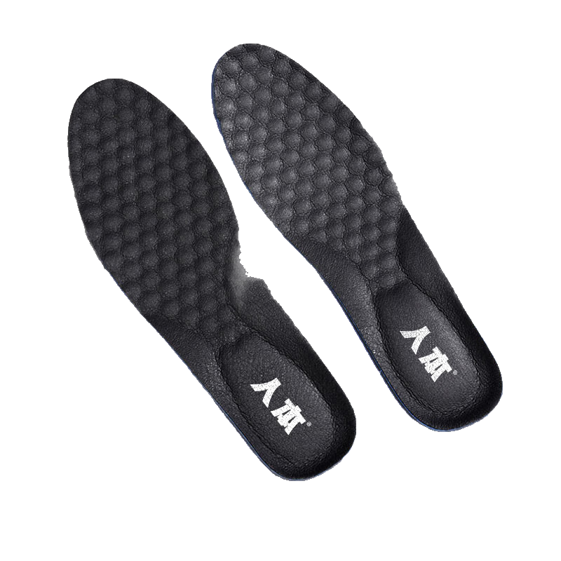 RENBEN Leather Shoe Insoles for Men, Thick Cowhide, Business Style, Breathable, Comfortable, Sweat-Absorbing, Shock-Absorbing, Insoles 5029, Black, Size 37-38