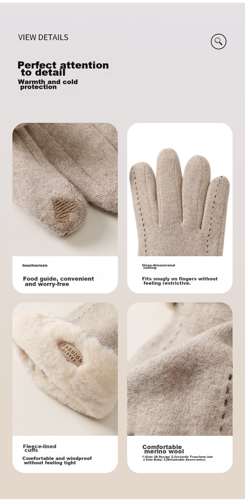 MISSION UV Sheepskin Warm Gloves for Women, Thick And Fleece-Lined for Winter, Autumn And Fall, Suitable for Cycling And Driving, Windproof And Cold-Resistant, Touchscreen Compatible 6