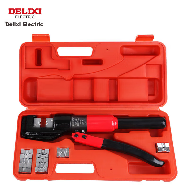 DELIXI ELECTRIC Manual Hydraulic Crimping Pliers, Household Wire Crimper, Labor-Saving Terminal Pliers for Copper And Aluminum Terminals, 4-70 Square Mm