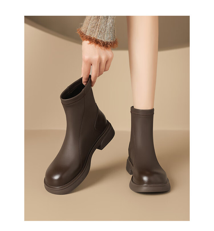 ZHR Women's Boots for Winter Commuting, Comfortable And Convenient, Retro Color-Faded Zipper Ankle Boots for Women JF102A Black Size 36 5