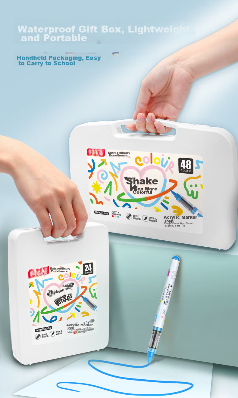 GRASP Direct Liquid Acrylic Markers, Soft Tip, 36 Colors, Skin-Friendly, Washable, Drawing Pens, Ink Control, Layering Capable, Children's Watercolor Pens, Instant Camera Paper, Doodle, Birthday Gift 9