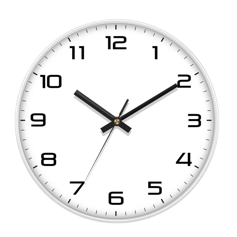 JD Original Zhishi Series Wall Clock, Living Room Quartz Clock, 30cm Pearl White