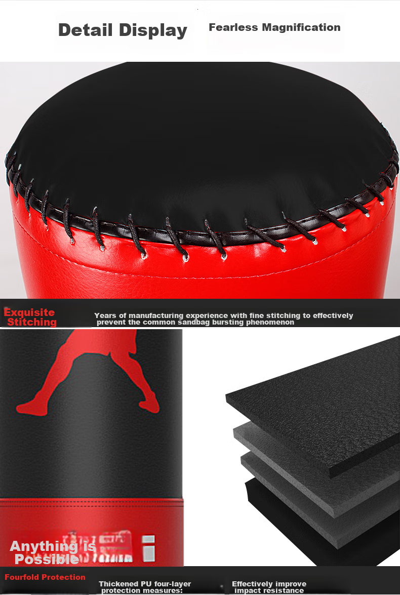 Li-Ning Boxing Punching Bag, Home Standing Adult Punching Bag, Kickboxing Training Equipment, Non-Slip Taekwondo Punching Target, 056 Black 10
