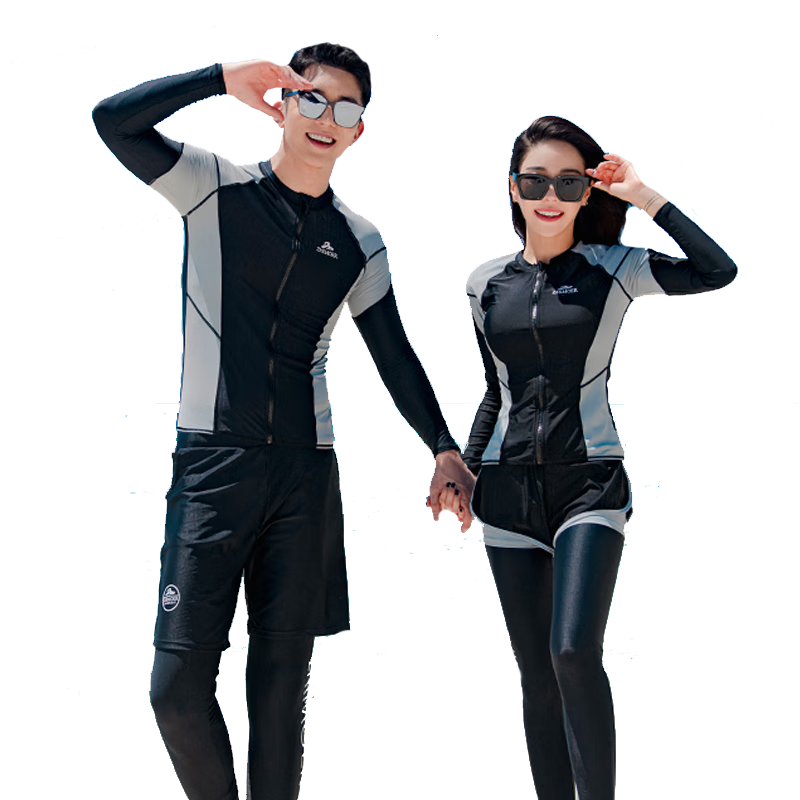 Yifu Quick-Dry Sun Protection Wetsuit for Men, Two-Piece Long Sleeve And Long Pants Snorkeling Suit, Couple's Swimwear, Women's Surfing Suit Set