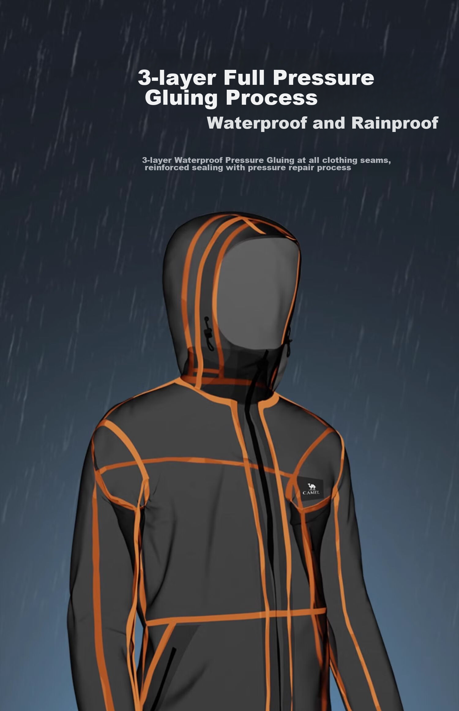 CAMEL Sun Protection Single-Layer Hardshell Mountaineering Jacket EO186 Forest Green, Men's And Women's XXXL 14
