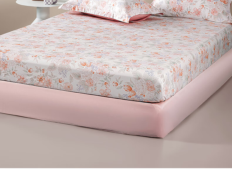 Shuixingjiafang Cotton Fitted Sheet, 100% Long-Staple Cotton Sateen Dust Cover for Mattress Protector, 1.5x2 Meters 6