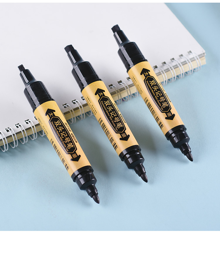 金万年genvana随身带大双头记号笔g090810支装黑色