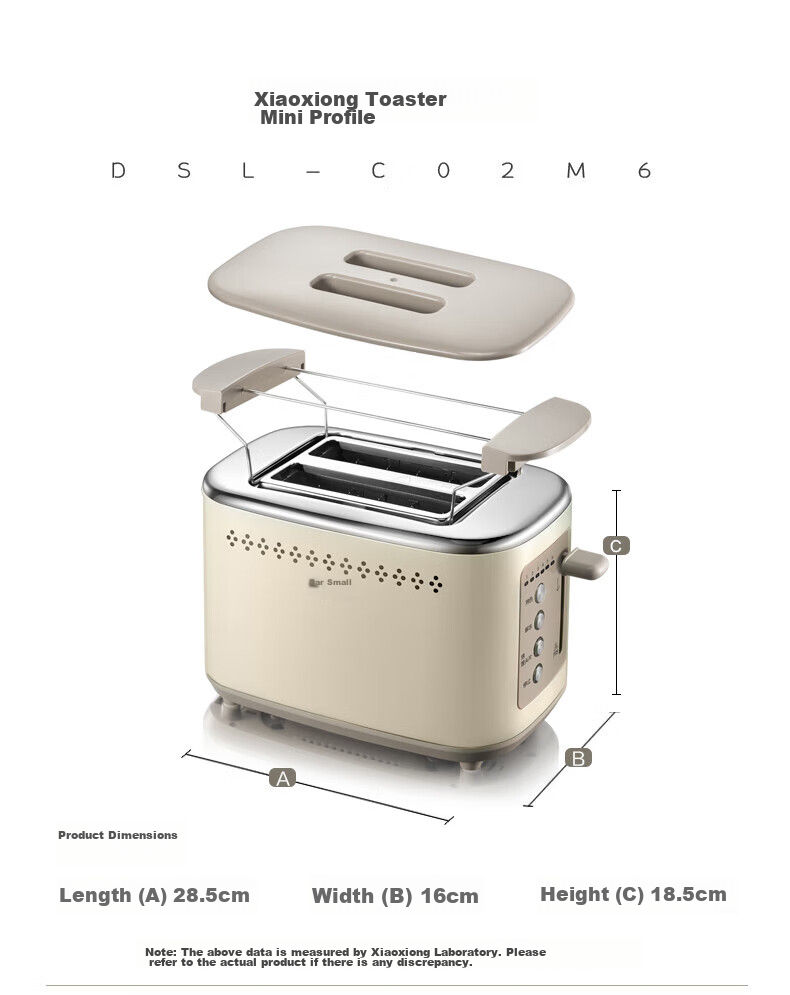 Bear Bread Maker, Toaster Oven, Automatic Breakfast Home Small Bread Toaster for Steamed Buns, Stainless Steel Baking Wonder DSL-C02M6 18