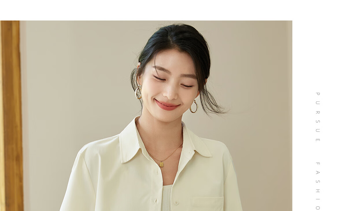 Chushen Spring And Autumn Long-Sleeve Shirt for Women, Turn-Down Collar, Embroidered Pockets, Versatile Commuter Blouse Top S143C2027 29