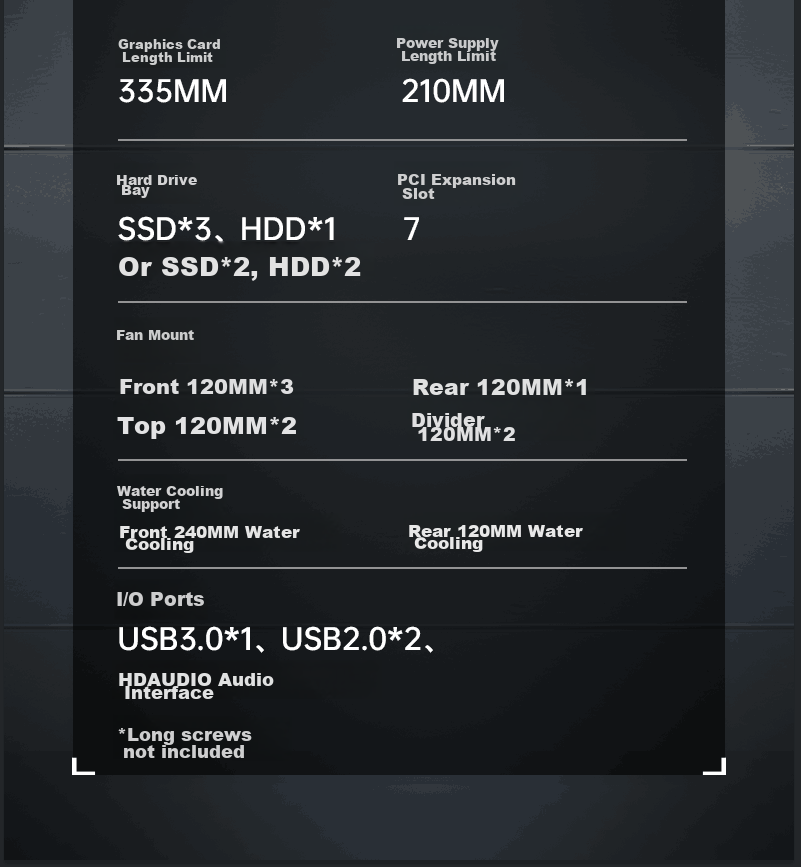 Golden Field Jianyu Qingyao NANO Wide-Body Desktop Computer Case, Cooling Grid Panel, ATX Motherboard/8 Fan Positions/Compatible with 240mm Water Cooling/Glass Quick-Release Desig 12