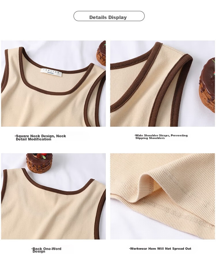 TonLion 2026 Spring Summer New Women's Camisole Basic French Style Knit Tank Top Layering Shirt 5