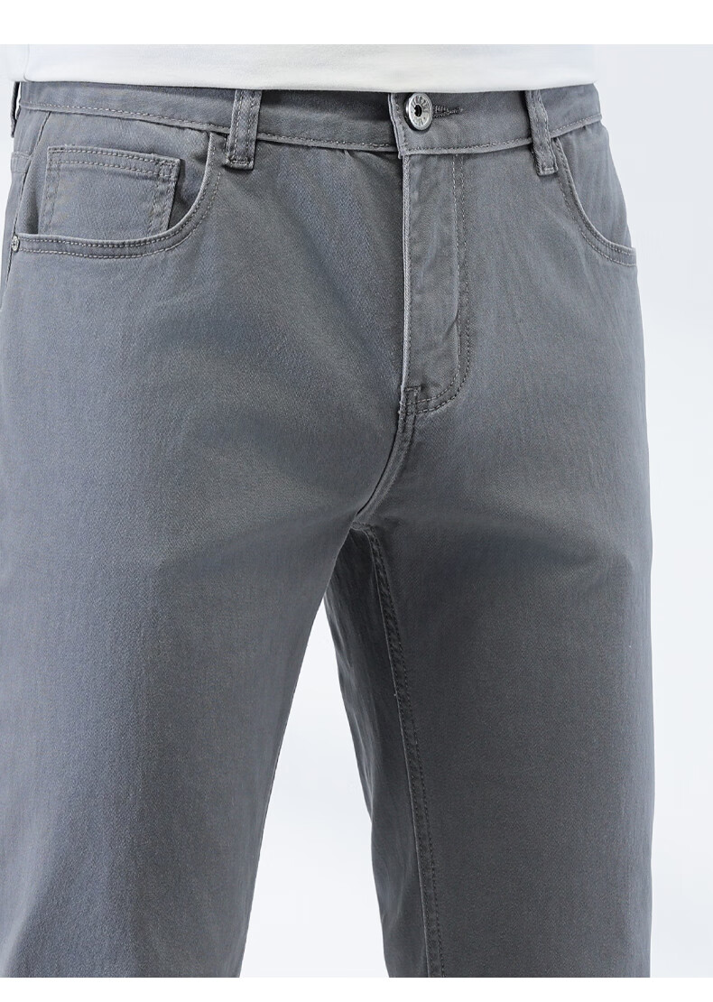 Zengzhi Denim Men's Comfortable Casual Pants Loose Fit Straight Leg Stretch Versatile Gray Size 32 5