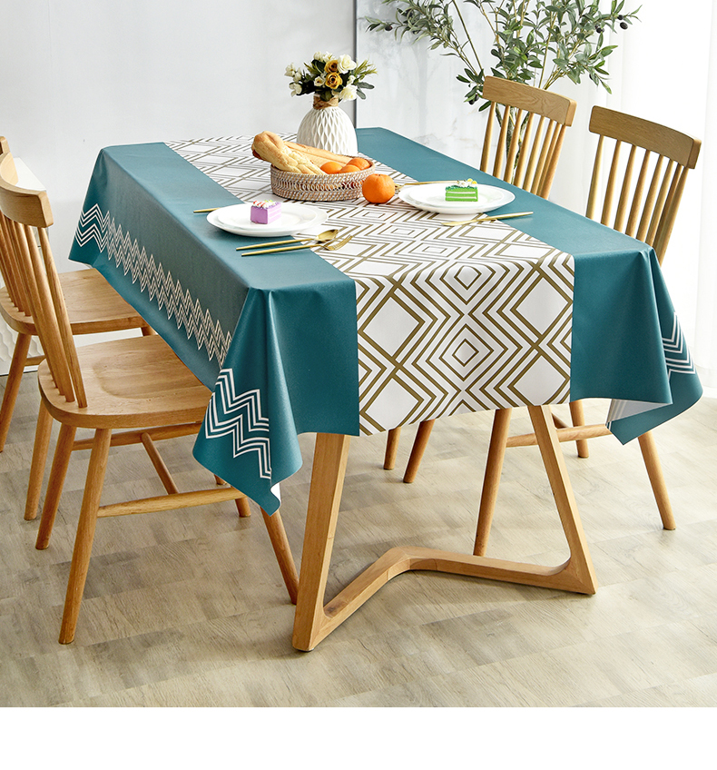 MOON TIME Tablecloth, Fabric Waterproof And Oil-Proof, Washable Dining Table Cover, Rectangular Table Mat for Restaurant, PVC Table Pad, Dining Mat, 140*180 9