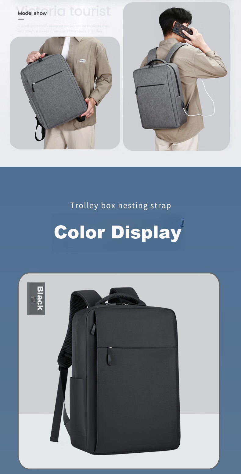 BRINCH Laptop Backpack for Men And Women, Business 15.6-Inch Large Capacity Travel Computer Bag 17
