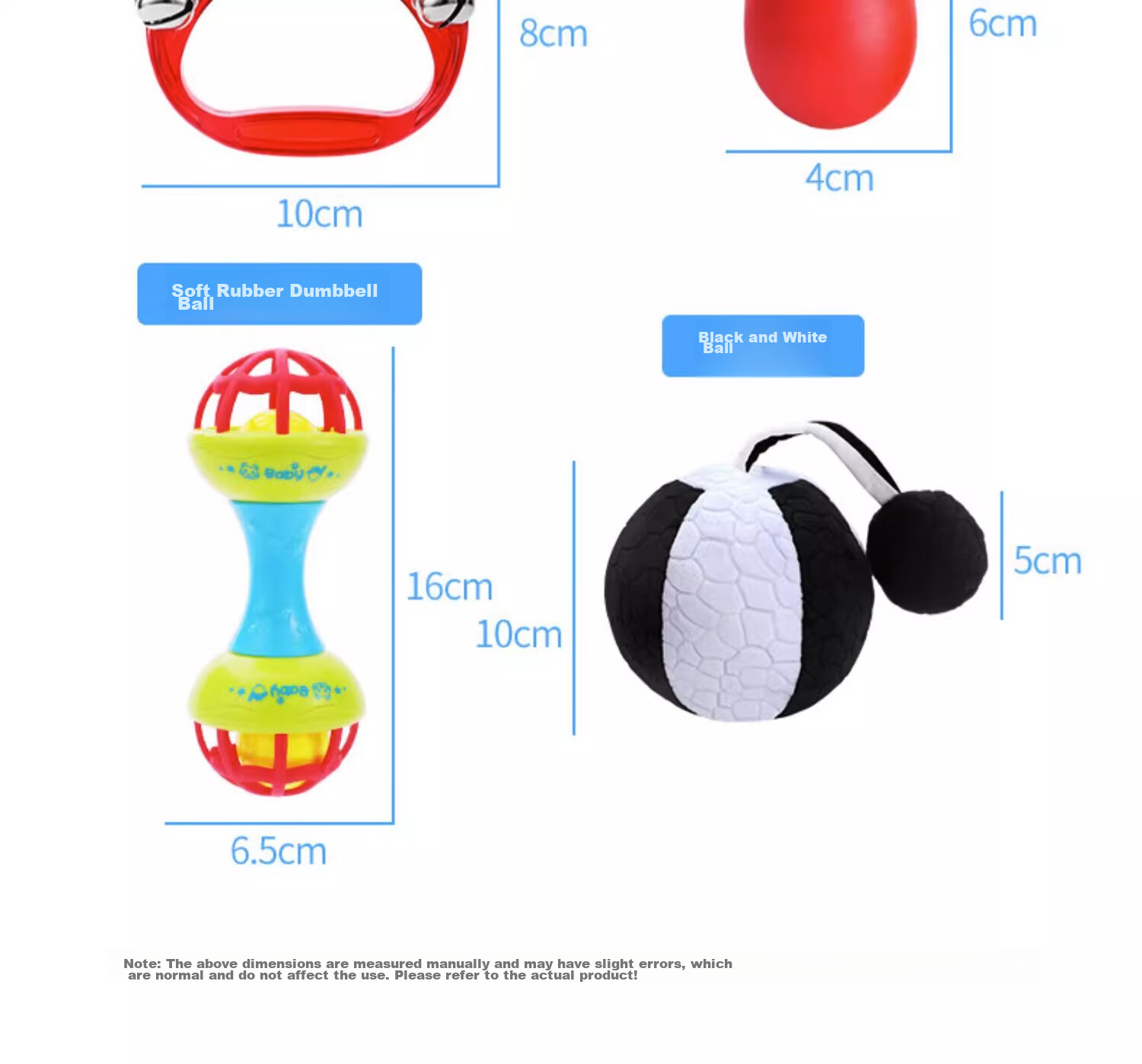 SHANGYUN Children's And Baby Toys, Newborn Toys for 0-1 Year Olds, Rattle, Small Hammer, Teether, Pacifier, Shaker Drum 16