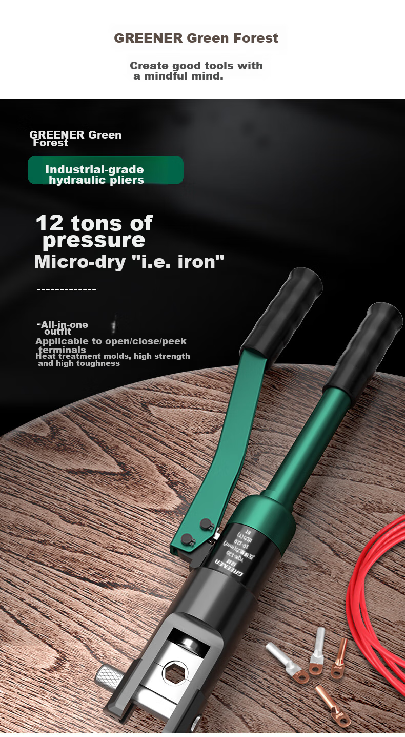 GREENER Household Hydraulic Crimping Pliers, Terminal Crimper, 10-120 Square Manual Crimping Cable Copper Pressure Pliers, Electrician's Special Wire Crimping Pliers 2