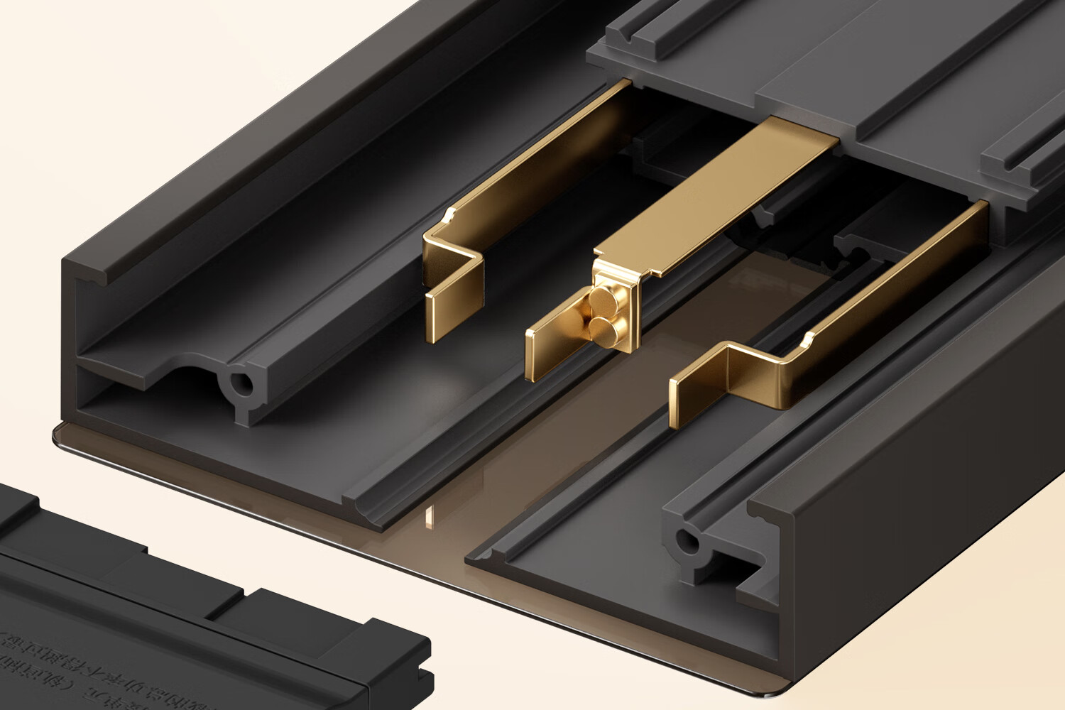 Shidun Track Socket, Surface-Mounted Movable Sliding Rail Socket, Dining Cabinet Kitchen No-Drilling Track Switch Socket, 50cm + 3 Five-Hole Sockets, Black Coffee Color 10