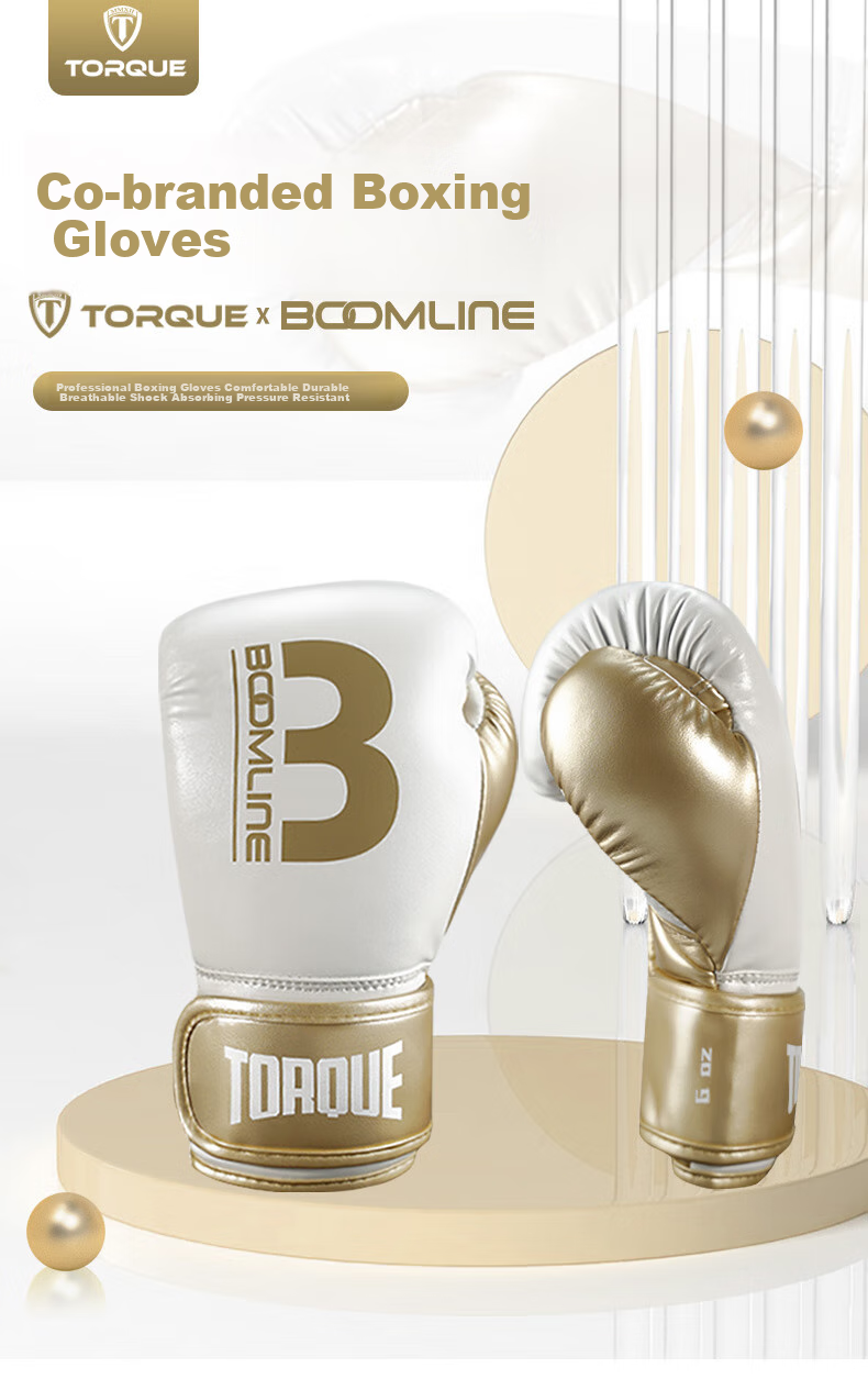 TORQUE Children's Boxing Gloves, Comprehensive Combat Training, Kids' Gloves for Punching Bags, Professional Gloves, White Gold 6OZ 1
