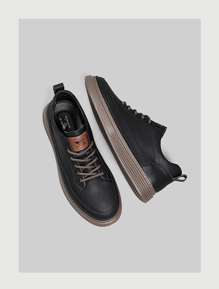SEPTWOLVES Men's Versatile Shoes, Men's Sneakers, Men's Leather Shoes, Casual Shoes for Men W8333083270 Black-Brown 38 12