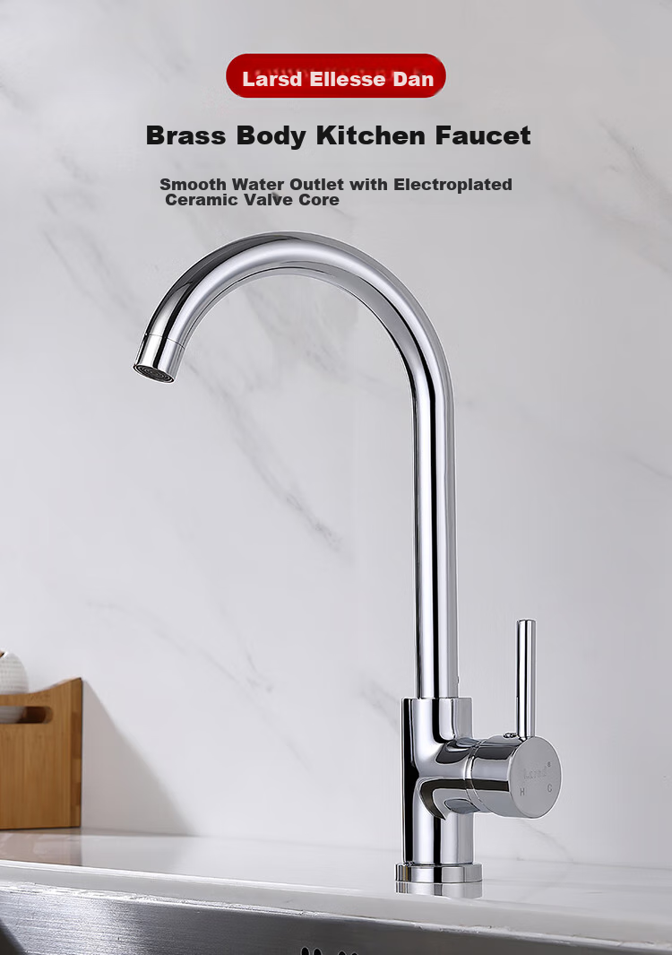 Larsd Kitchen Faucet Hot And Cold Sink Tap Copper Body Sink Faucet with 80CM Pipe F04 1
