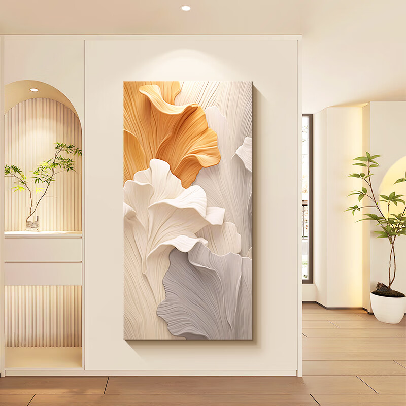 Long Time No See Large Family Entrance Hall Decorative Painting Cream Style Abstract Art Corridor Passage 3D Sandstone Wall Art