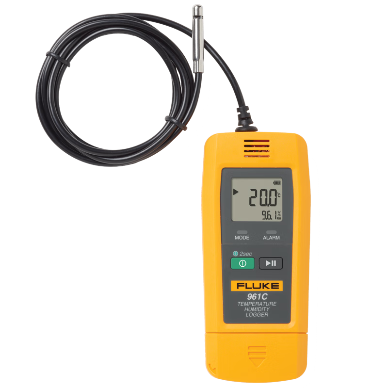 FLUKE 961C USB Temperature And Humidity Logger, Thermometer, External Probe, Range -40°C to 85°C