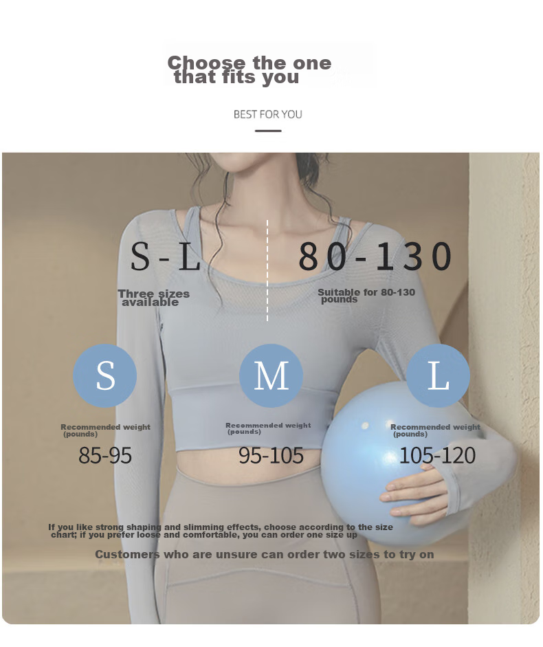 XUEXIMAN Faux Two-Piece Yoga Top for Women, Spring And Autumn Long-Sleeve with Chest Pads, Gym Workout Shirt, Pilates Training Wear 8