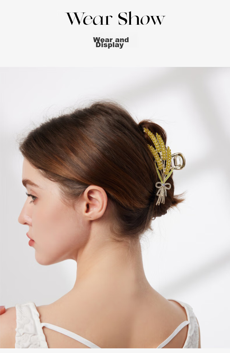 Dijing Wheat Spike Hair Clip, High-End 2026 New Style, Shark Clip for Back of Head, Hair Accessory, Birthday Gift for Girlfriend 3