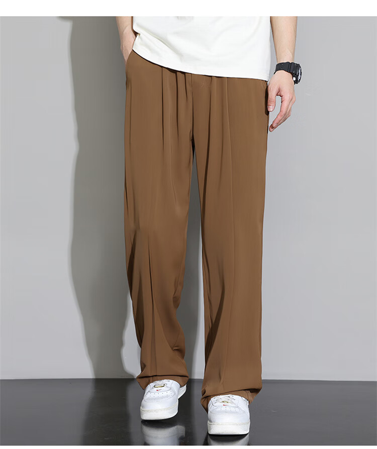 Touhaoqingnian Casual Pants for Men, Spring And Autumn Loose-Fitting High-Quality Draping Tapered Trousers, Plus Size Wide-Leg Dress Pants, Black, M 9