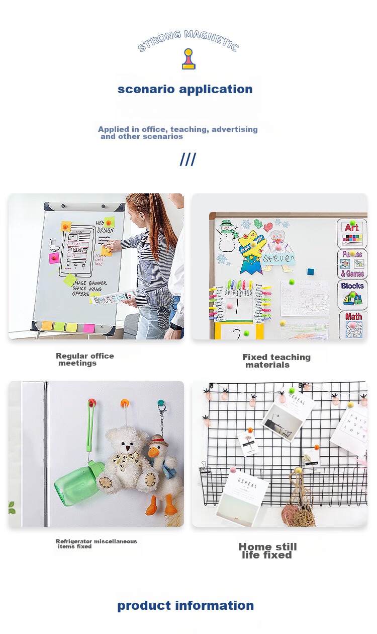 AUCS Chess-Shaped Super Strong Glass Whiteboard Magnetic Buckle, Magnet, Strong Magnet Blackboard, Iron Stone Neodymium Magnet, Magnetic Pin, Magnetic Buckle Blackboard Magnetic Adhesive, Magnetic Sticker Neodymium Iron Boron, 8 Pieces/8 Colors/19mm 5