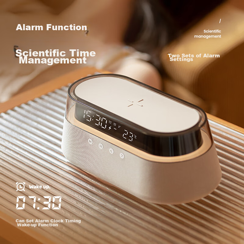 Kuangxiang Bluetooth Speaker, Wireless Phone Charging, Desktop Bedside Alarm Clock, Outdoor Portable Computer Atmosphere Night Light Speaker, Birthday Gift