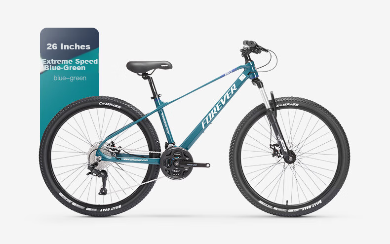 FOREVER Mountain Bike, 27-Speed, 26-Inch, for Men And Women, Adult And Youth, City Off-Road Bicycle, Nebula Gray 42